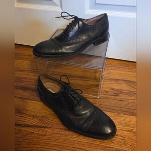 Johnston & Murphy Conard Cap Toe Oxford Shoes in black leather Size 10